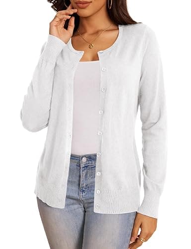 a.Jesdani Cardigan Sweaters for Women Fall Fashion Clothes 2026 | Soft Stretch Knit,Button Down,Long Sleeve Cardigan,Slim Flattering Fit,Mix Match Wardrobe thumbnail 7