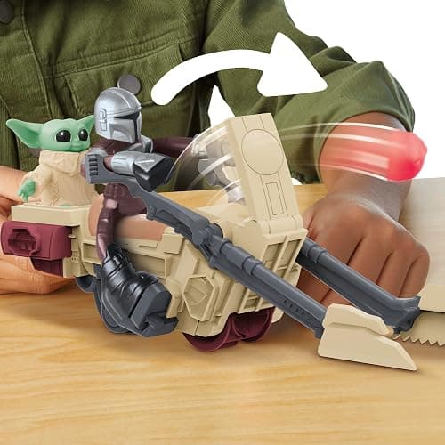 Play-Doh Star Wars: The Mandalorian Launching Speeder Playset, Bendy Grogu & 4 Inch Mando Action Figures, Imagination Toys for 4 Year Old Boys & Girls & Up thumbnail 3