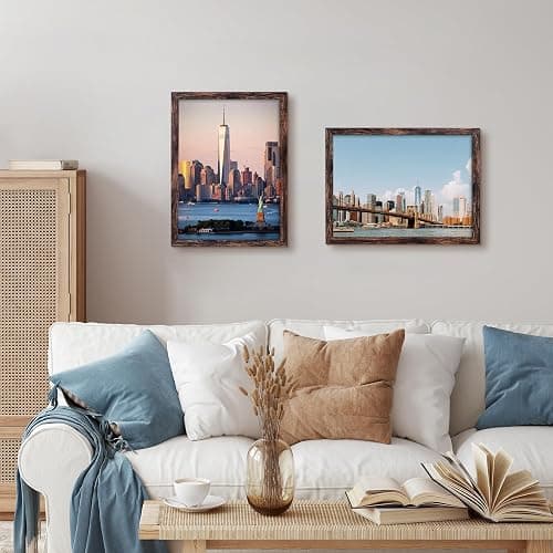 BESCRCL 24x32 Picture Frame Brown, Poster Frames Wall Hanging, Display Pictures 24 x 32 without Mat, 1 Pack thumbnail 7