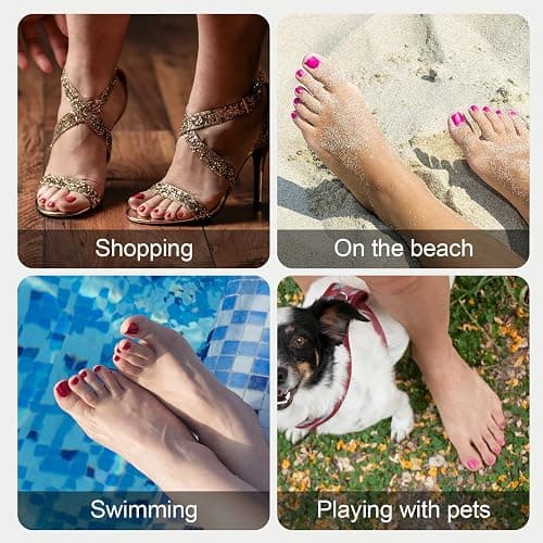 Vansiho Press on Toenails Short, Pink White French Tips Toenail Press on Square for Women, Soft Gel Fake Toe Nails, Acrylic Nails Soak off Toe Nail Home DIY 15 Sizes thumbnail 6
