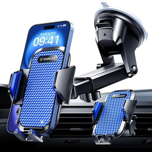 VANMASS Universal Car Phone Holder 2025【Strongest Suction & Military-Grade】Phone Holders for Your Car Windshield Dashboard Vent with【Patent & Safety Certs】Cell Phone Mount for iPhone Samsung Android - Image 1