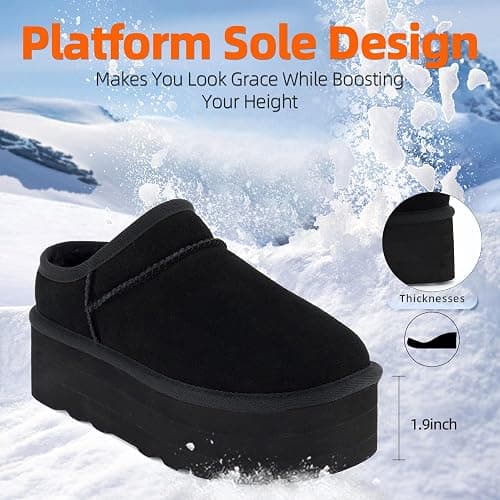 JZTBC Platform Boots for Women Ultra Mini Ankle Boots Huggy Cozy Slippers with Fur Interior Womens Suede Winter Boots thumbnail 4