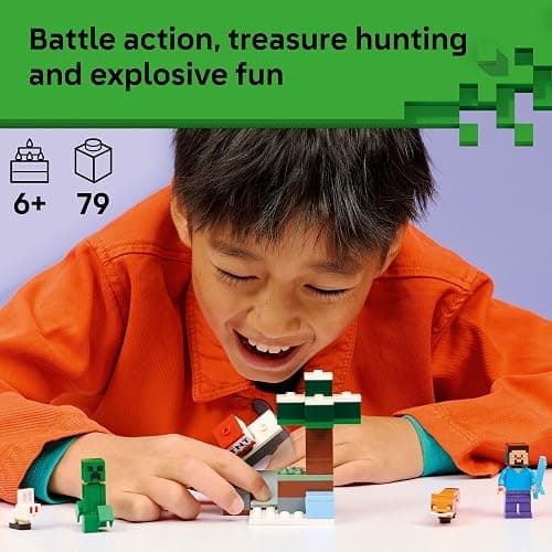 LEGO Minecraft Steve’s Taiga Adventure Building Toy for Boys & Girls - Video Game Playset & Toy Figures for Kids, Ages 6 + - W/2 Minifigures & 2 Pretend Play Animals - Gift Idea for Birthdays - 21583 thumbnail 2