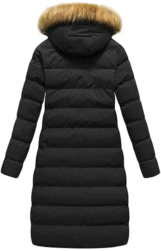 CREATMO US Women's Long Winter Faux Fur Coat Puffer Warm Jacket with Detachable Hood thumbnail 2