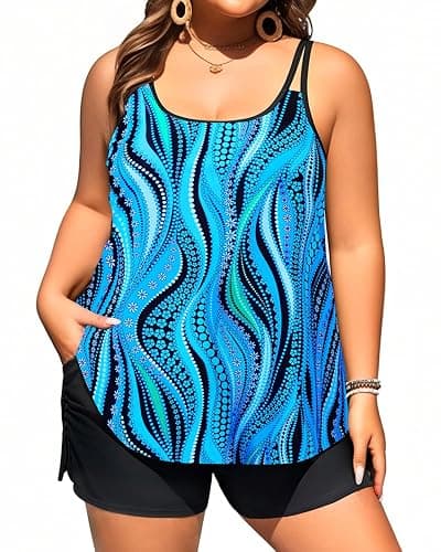 Plus Size Tankini Swimsuits - Women Two Piece Tankini Top with Shorts Flowy Swimsuit 2025 Bathing Suits - Image 1
