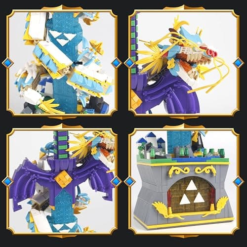 SAMYBLOCKS 1433PCS The Master Dragon Swords Building Blocks Toys(Mini Bricks),A Unique Sword with Dragon Connection Base with Led Lighting,TOTK Decoration Display Gift for 14+ thumbnail 4