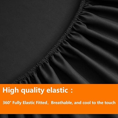 TAIMIT Black Full Size Comforter Set - 7 Pieces, Bed in a Bag Bedding Sets with All Season Soft Quilted Warm Fluffy Reversible Comforter,Flat Sheet,Fitted Sheet,2 Pillow Shams,2 Pillowcases | Black, Full Size, 7 Pieces, All Season, Soft, Quilted, Warm, Fluffy, Comforter, Flat Sheet thumbnail 6