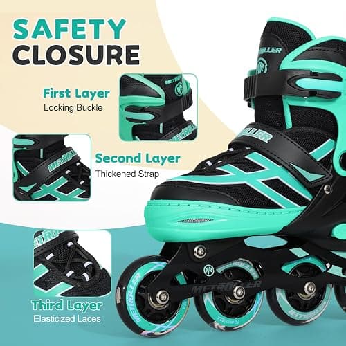 METROLLER Inline Skates for Girls Boys Ages 5-8 8-12 Adjustable Illuminating Wheels Inline Roller Skates for Youth Kids Outdoor Blades thumbnail 4