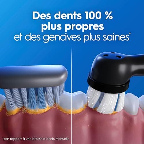 Oral-B Brosse A Dents Electrique iO 3 Noire, 3 Modes De Nettoyage Dont Blancheur, Brossage Silencieux, Capteur De Pression, Brossette De Rechange Oral B, Embout Rond, Chargeur, Etui De Voyage thumbnail 5