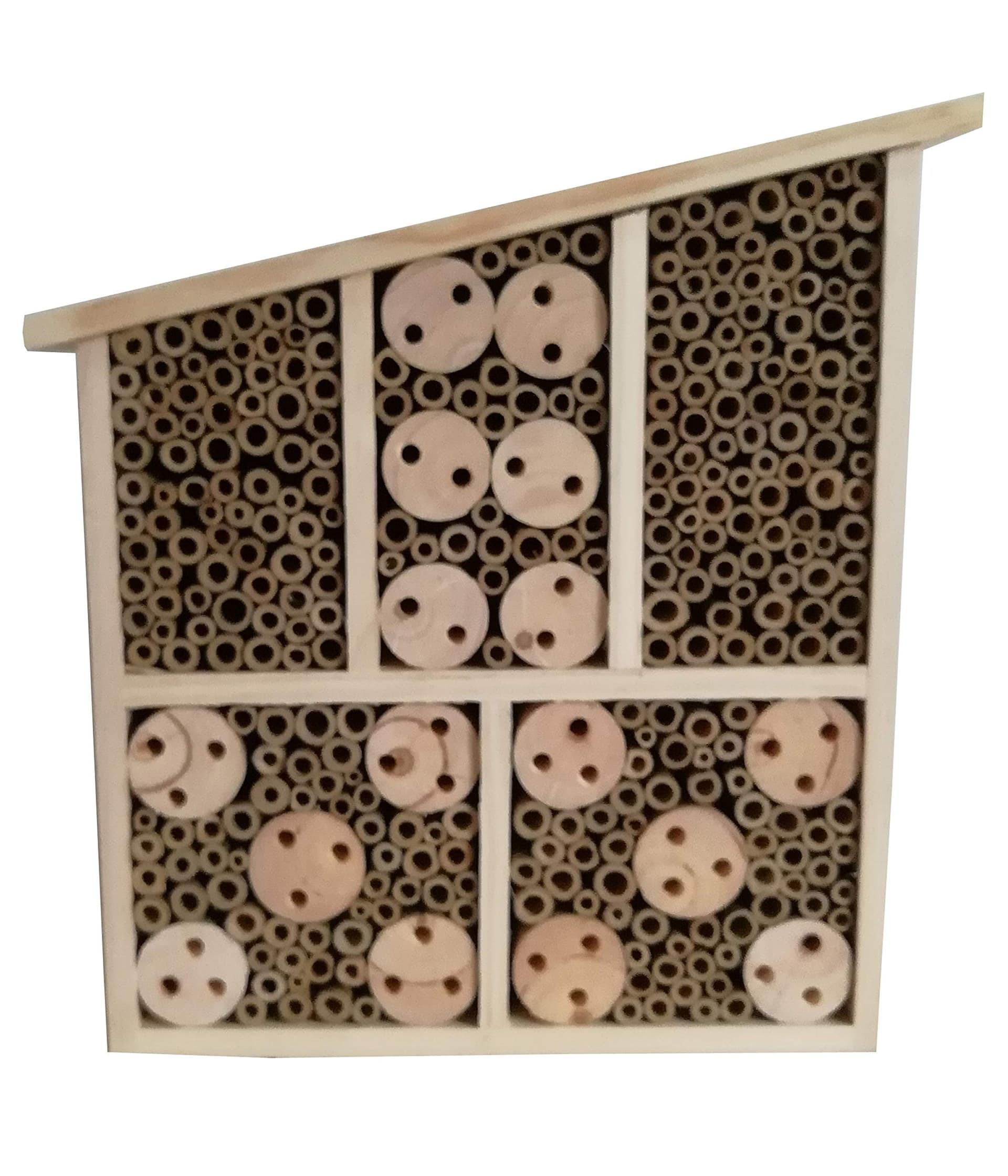 Dehner Natura Osmia Insect Hotel Approx. 32 x 9 x 30 cm, Pine, Pine Wood/Bamboo/Plywood, Natural - Image 1