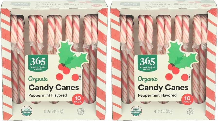 365 by Whole Foods Market, Organic Candy Canes 10 Count, 5 Ounce (Pack of 2) - Image 1