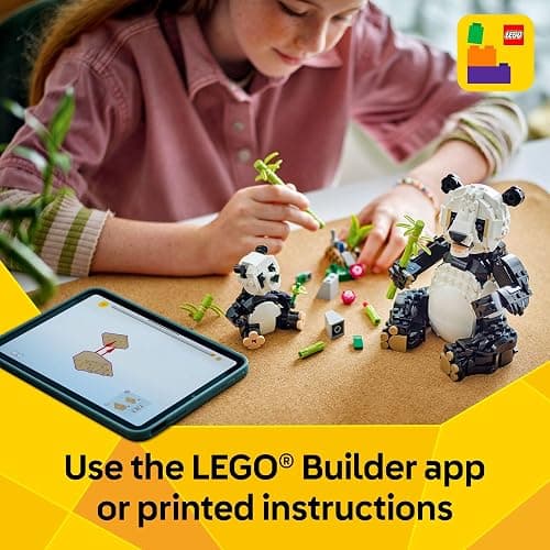 LEGO Creator 3 in 1 Wild Animals Panda Family - Building Toy Kit for Kids with 3 Building Options, Panda, Penguin, or Orca - 8 Year Old Girl & Boy Birthday Gifts - 31165 thumbnail 6