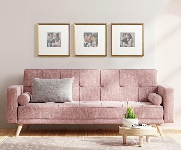Kate and Laurel Adlynn Square Picture Frame Set of 3; 16 x 16 matted to 8 x 8; Gold; Modern Three-Piece Frame Set for Gallery Wall Frame Set in Living Room Wall Decor thumbnail 2