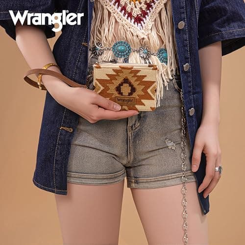 Wrangler Aztec Wallet Card Holder Small Keychain Wallets Women Slim Wristlet Wallets Card Cases & Money Organizers Ladies Female Coin Purse with ID Window thumbnail 2