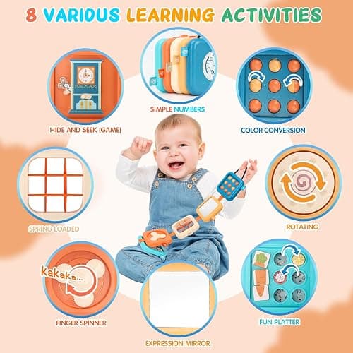 SOSUSHOE Busy Board for 1 Year Old, Travel Toys for Toddler 1-3 on Plane Car, Montessori Busy Board Busy Cube, Toys for 1 Year Old Boy Girl, Valentine Gifts for Kids thumbnail 5