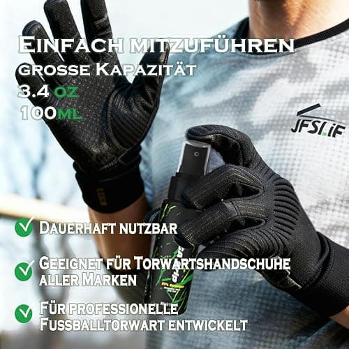 JFSLiF Torwarthandschuh Pflege-System, Torwarthandschuh Grip Spray,Torwarthandschuh-Reiniger,MSDS-Zertifizierter Torwarthandschuhkleber, 100ml thumbnail 5