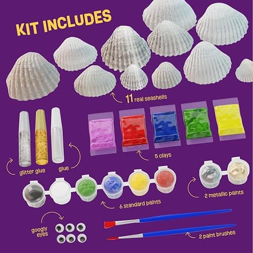 Dan&Darci Kids Sea Shell Painting Kit - Arts & Crafts Easter Gifts for Boys and Girls - Craft Activities Kits - Creative Art Activity Gift Toys for Age 6, 7, 8, 9, 10, 11 & 12 Year Old 8-12 thumbnail 4