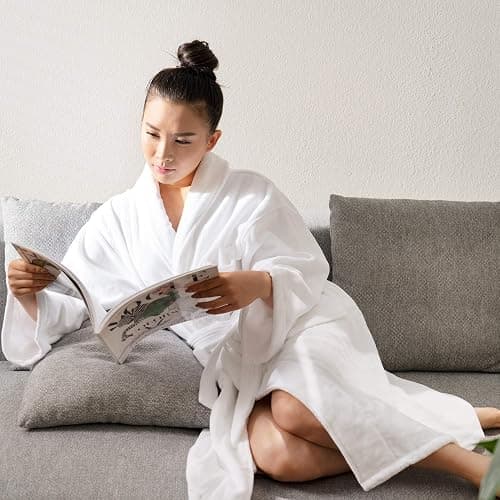 Alpine Swiss Blair Womens Cotton Terry Cloth Bathrobe Shawl Collar Velour Spa Robe thumbnail 2