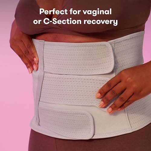 Frida Mom Belly Binder, Postpartum Essentials for Natural and C-Section Recovery, Adjustable Compression Wrap, After Birth Brace, Abdominal Band, 9" High thumbnail 3