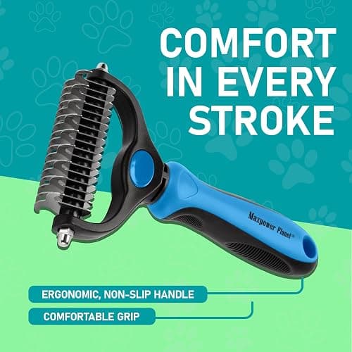 Maxpower Planet Original Pet Grooming Rake - Double-Sided Deshedding Dematting Tool, Undercoat Rake for Dogs & Cats, Extra-Wide Dog Grooming Brush & Deshedder Comb for Long Hair, Reduces Shedding 95% thumbnail 8