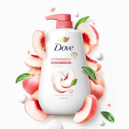 Dove Body Wash Rebalance White Peach & Rice Milk For 24hr Lotion-Soft Skin Moisturizing Skin Cleanser with No Sulfates No Parabens 30.6 oz thumbnail 8