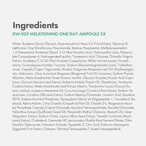 Easydew DW-EGF Melatoning Ampoule 5X - Hydrating Dark Spot Serum with Niacinamide & Glutathione for Uneven Skin - Fast Absorbing Day & Night Ampoule Korean Skin Care (Pump 0.27 fl oz, EGF 5X) thumbnail 9