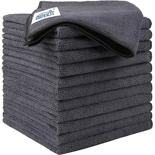 HOMEXCEL Microfiber Cleaning Cloth 12 Pack, 12.5 x 12.5 inch Microfiber Towels for Cars, Ultra Absorbent Washing Cloth, Lint Free Streak Free Cleaning Rags for Car, Kitchen, and Window (Grey) - Image 1