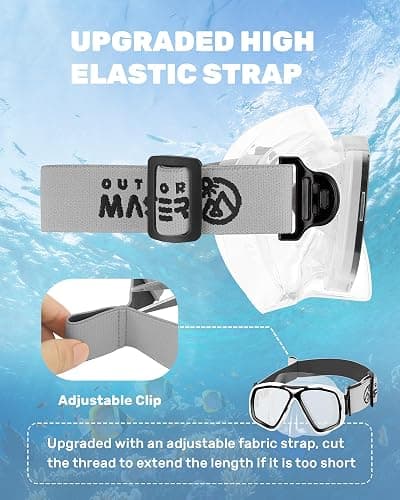 OutdoorMaster Jellyfish Kids Swim Goggles with Nose Cover, Snorkel Diving Mask with Elastic Fabric Strap, Anti-Fog Tempered Glass Swimming Goggles for Boys and Girls, Age 6-14 thumbnail 6