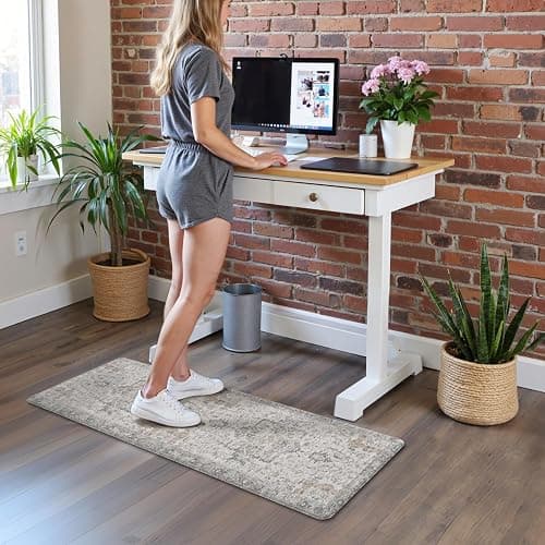 GENIMO Kitchen Mats for Floor 2PCs, Washable Anti Fatigue Mat for Cushioned, 17.3"x47"+17.3"x30", Waterproof Kitchen Rugs, Non Slip Comfort Standing Mat Rug for Home, Sink, Laundry, LightTaupeBrown thumbnail 8