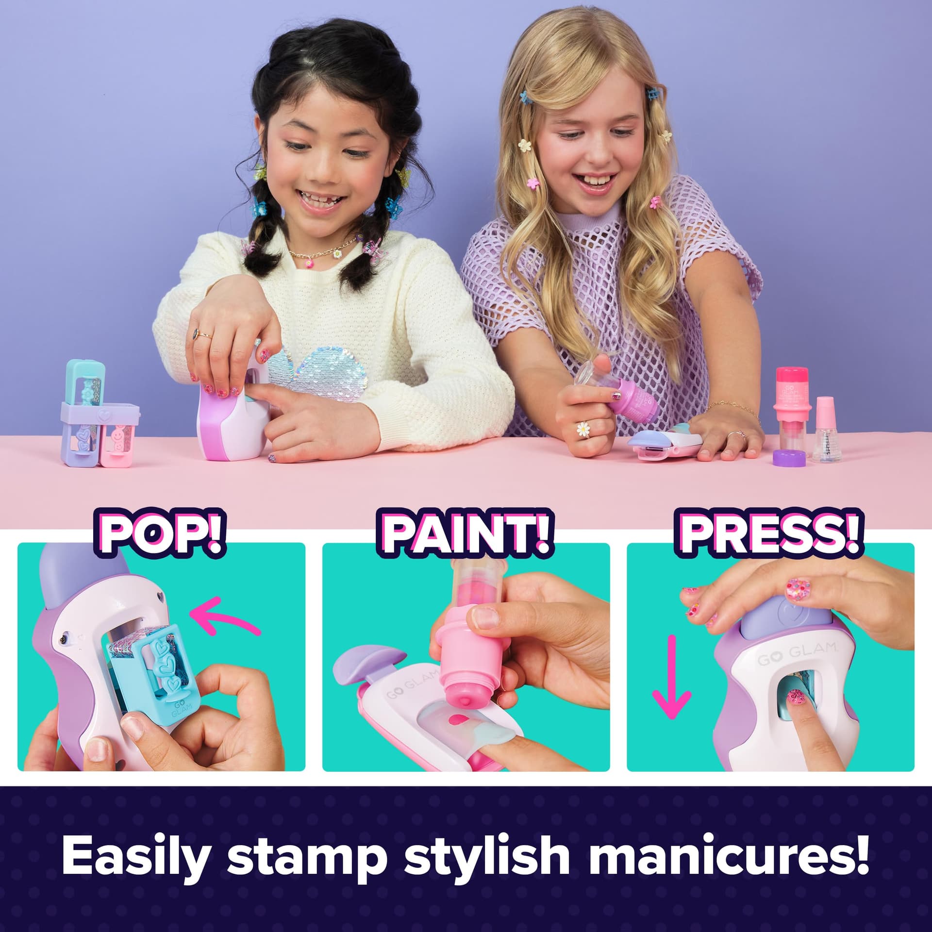 Cool Maker, GO Glam Studio Nail Kit, Style 200 Nails with 4 Designs, 2 Polish Applicators & Nail Mask, Arts and Crafts Kids’ Toys for Girls Aged 7+ thumbnail 2