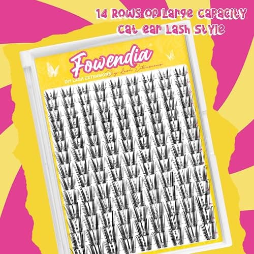Fowendia Wispy Lash Clusters Freya 8-18mm Spike Eyelash Clusters D Curl DIY Lash Extension Spikes 0.03mm -Invisible Band Natural Individual Cluster Eyelashes thumbnail 4