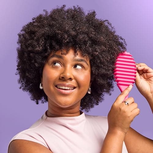 Wet Brush Curl Shaper Detangler Brush, Pink, Curl Defining for Curly and Coily Hair Types, IntelliFlex Bristles Detangle for Frizz-Free Shaping, Made for Women, Men & Kids thumbnail 7