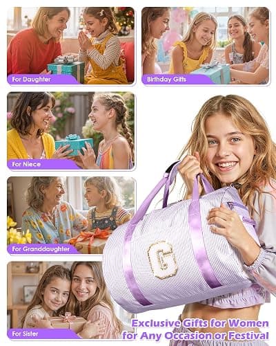 Vogewood Graduation Gifts for 9 Years Old Girl, Girls Travel Duffle Bag, Gifts for Teenager, Dance Bag for Girls, Kids Overnight Bags with Shoe Compartment, Teen Girl Gifts Trendy Stuff (Letter A) thumbnail 3