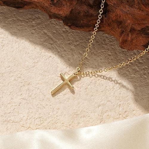 Turandoss Gold Cross Necklace for Women Girls Jewelry Gifts, Dainty 14K Gold Plated Cross Necklace Infinity CZ Holy Mary Medal Necklaces for Women Baptism Religious Faith Jewelry First Communion Gifts thumbnail 6