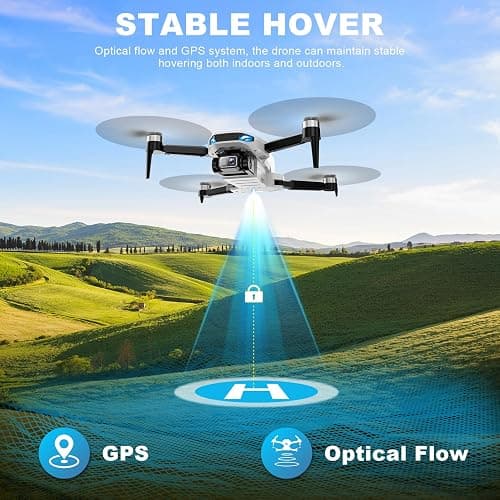 GPS Drone with Camera for Adults, 2K HD GPS Drones with Auto Return, Follow Me, Circle Fly, Waypoint Fly, Optical Flow, Brushless Motor, Foldable 5G Transmission FPV Quadcopter thumbnail 5