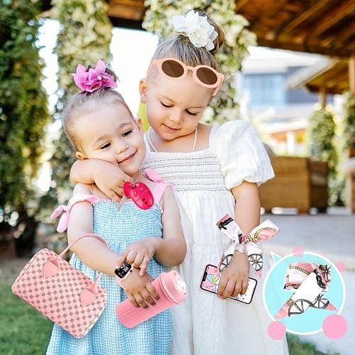 Oisacirg Play Purse 32PCS with Watch Makeup, Princess Toys for Girls 3-12 | Handbag, Phone, Bottle, Scarf Makeup Kit for Princess Role Play, Birthday Party, Mom-Daughter Fun, Multi-Scene Pretend Play thumbnail 7