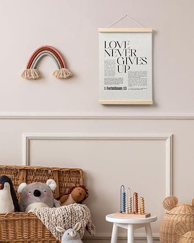 FGFK Christian 1 Corinthians 13 Wall Art Poster Hanger Frame, Bible Verses Wall decor, Black and White Religious Scripture Canvas Prints Framed Wall Decor for Home Office Church, 12x16 Inch thumbnail 6