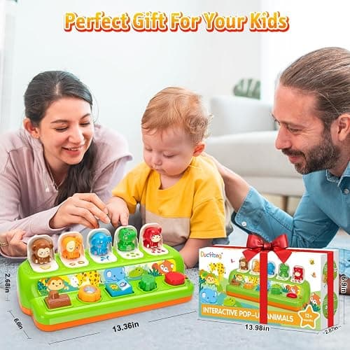 Duchong Pop Up Toys for 1 Year Old Boy Girls, Interactive Cause and Effect Learning Toys with Music & Light for Baby 6 7 8 9 10 11 12 Months, Christmas Birthday 1st Gifts for Toddlers thumbnail 2