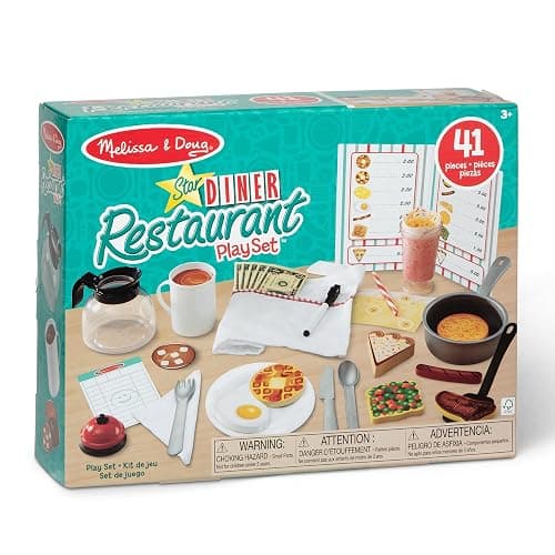 Melissa & Doug Star Diner Restaurant 41-Piece Play Set with Toy Food, Cookware & Play Kitchen Accessories, Preschool Learning Toys for Girls & Boys 3+ thumbnail 10