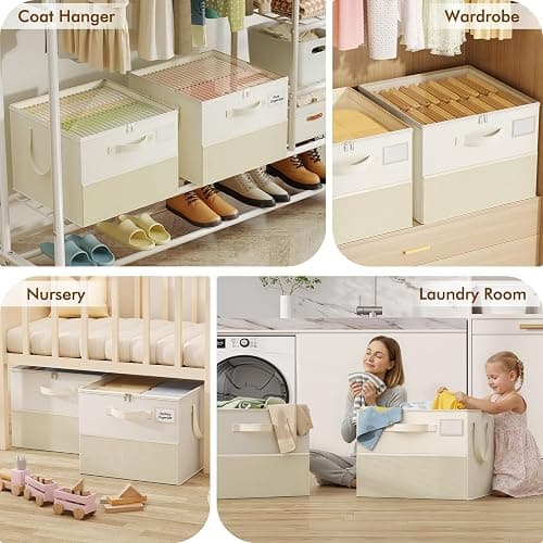 Plus Size 2 Pack Shoe Organizer for Closet, Foldable Shoe Storage Box | 16–24 Pair Shoe Storage for Sneakers, Boots & Heels with Adjustable Dividers, Clear Cover & Space Saving Closet Storage thumbnail 5