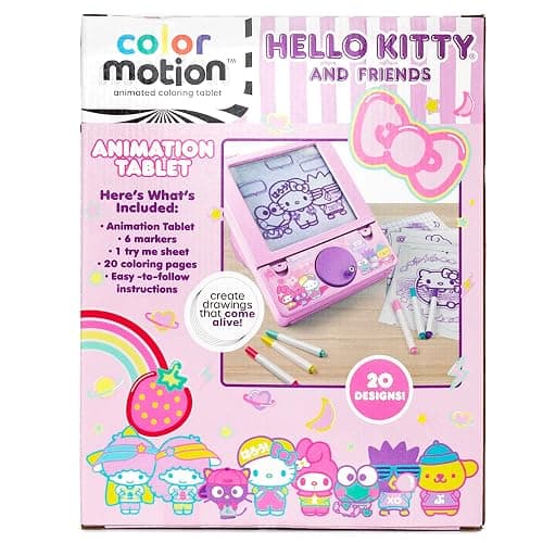 Hello Kitty and Friends Color Motion Animation Tablet - Turn Drawings Into Kitty With 20 Design Inserts, Coloring Markers, Drawing Pad, Sanrio Stuff, Sketch Pad, 8"W x 10.9"H thumbnail 9