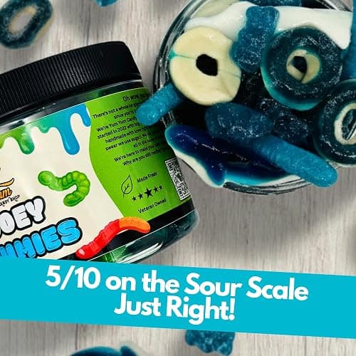 Sour Gooey Gummies, Sour Blue Raspberry Candy, Gummy Candy Mix, Ooze Gummies, Liquid Gummy 13 oz thumbnail 2