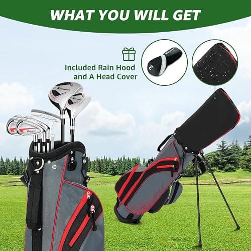 8 Pieces Complete Golf Club Set for Men & Women (Left/Right Hand) – Full Set with Fairway Wood, Hybrid, Irons, Putter & Lightweight Bag – Beginner Friendly, Best Value for Distance & Accuracy thumbnail 4