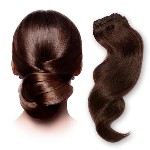Beauty Full Hair Clip in Extensions Echthaar 45cm 100g Dunkelbraun | Haarverlängerung Echthaar Clip In | Lang & Voluminös | Echthaar Extensions für einen natürlichen Look | Echthaar Extensions Clip thumbnail 2