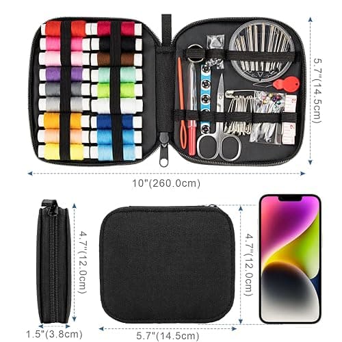 Sewing Kit Basic for Adults, 87 Pcs Sewing Kit with Needle and Thread, Sewing Supplies Portable Travel Emergency Repair Kit for Beginners Home DIY, Gift for Mom and Grandma OKOMER thumbnail 4