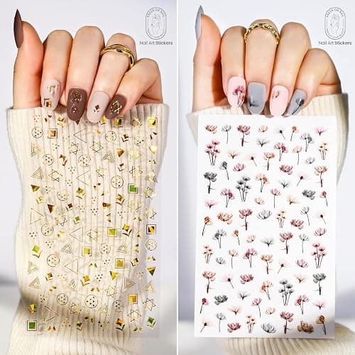 Teenitor 15 Packs Short Oval False Nails with Glue, Matte & Chrome Glitter Press on Nails Short, 360pcs Fake Nails Set with Glue on Nails for Women Girls Short Coffin Nails Tips with Nail Art Sticker thumbnail 6