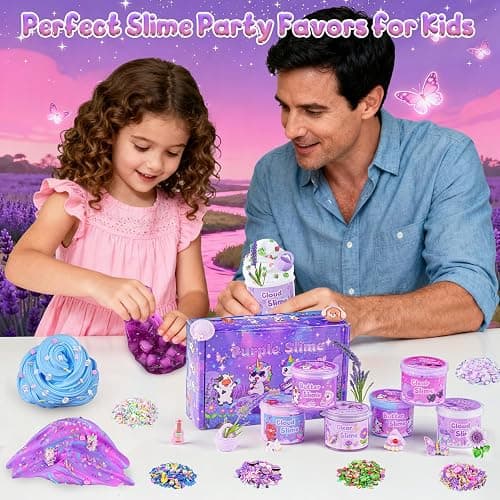 6 Pack Slimes, Purple Slime for Kids, Butter Cloud Slime kit for Girls Ages 8-12, Toys for Girls and Boys, Birthday Halloween Christmas Party Favors for Kids Goodie Bag Stuffers thumbnail 7