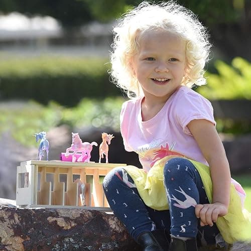 Breyer Unicorn Magic Wooden Carry Stable Playset with 6 Unicorns – Unicorn Gifts for Girls | Toys for Kids Ages 4–8 | Hand-Painted Horses in Carrying Case | Imaginative Play Set thumbnail 2