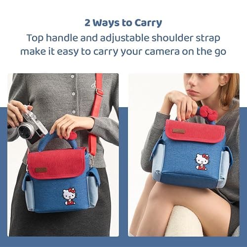Kuitmor Camera Bag, DSLR/SLR/Mirrorless Crossbody Camera Shoulder Bag with Compartment Compatible with Fujifilm/Canon/Sony for Photographers - HLK thumbnail 4