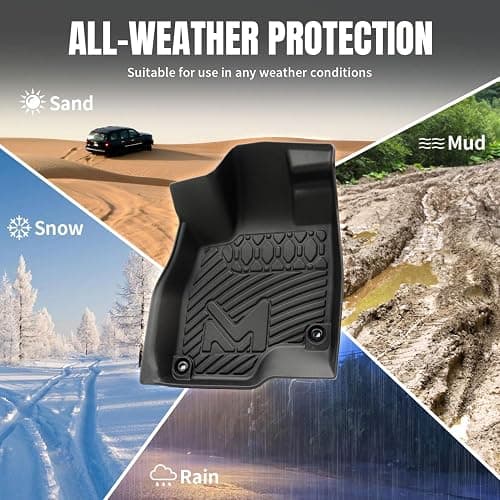 TPE Automotive Floor Mats & Cargo Liner Custom for 2016-2021 Jeep Grand Cherokee & 2022 WK (Not for L), All Weather Cover Protection Waterproof Black Floor Liner Front & Rear Row Full Set Car Mats thumbnail 5